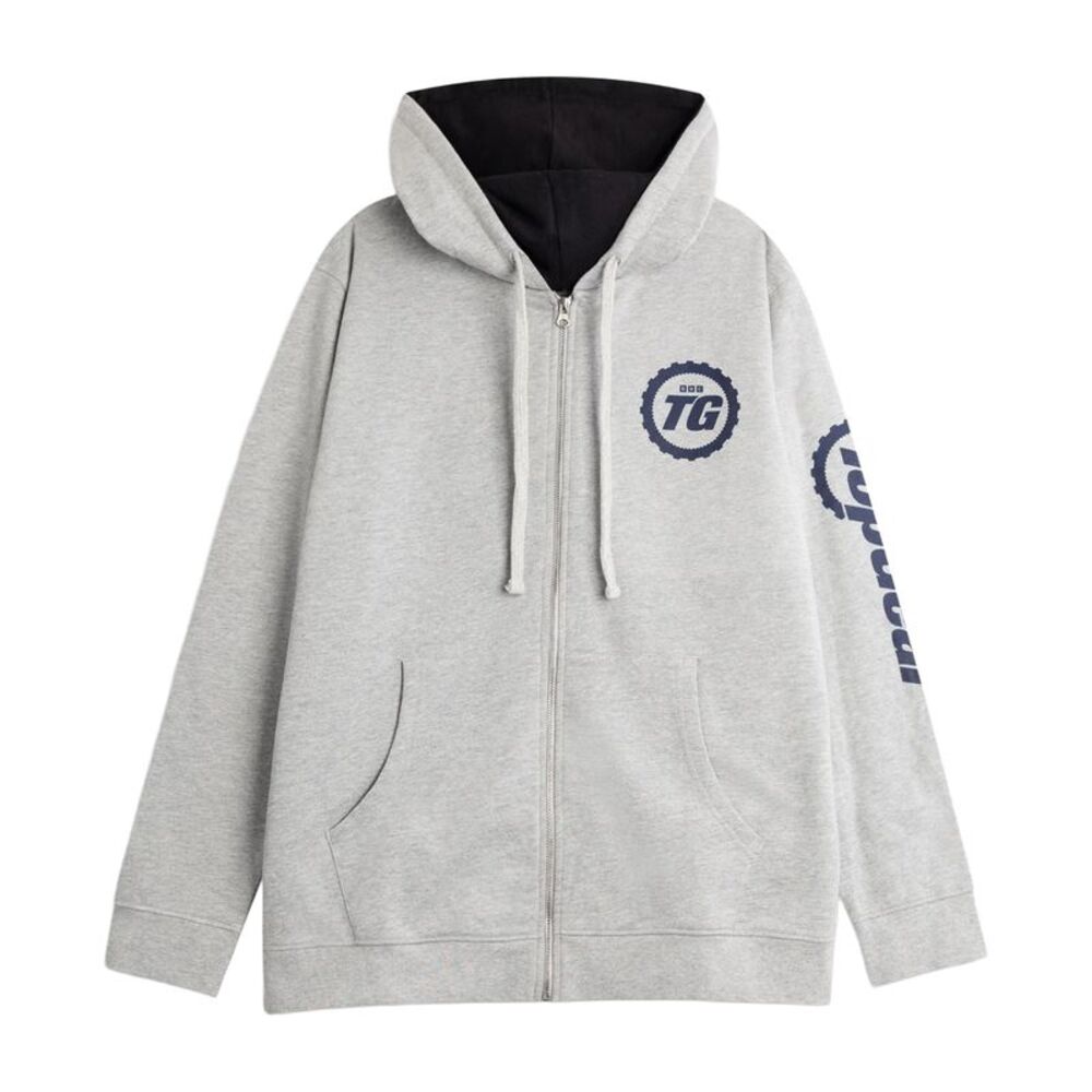 Top Gear Unisex Adult Logo Full Zip Hoodie / Gray